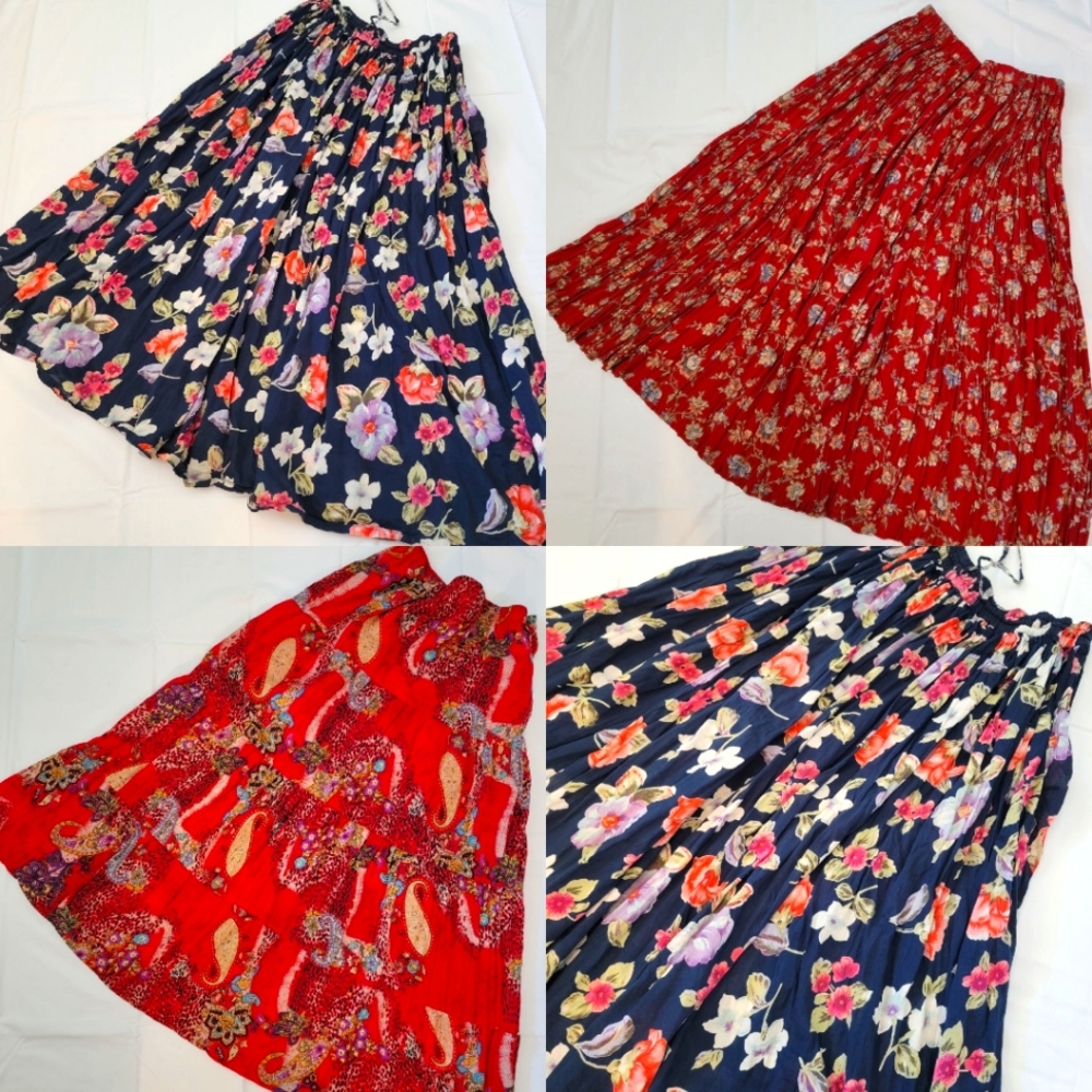 Vintage Bundle of 3 Floral Maxi Skirts